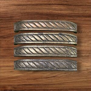 4 Vintage Hyer Ornate Brass Cabinet Door Drawer Handle Pull Hollywood Regency